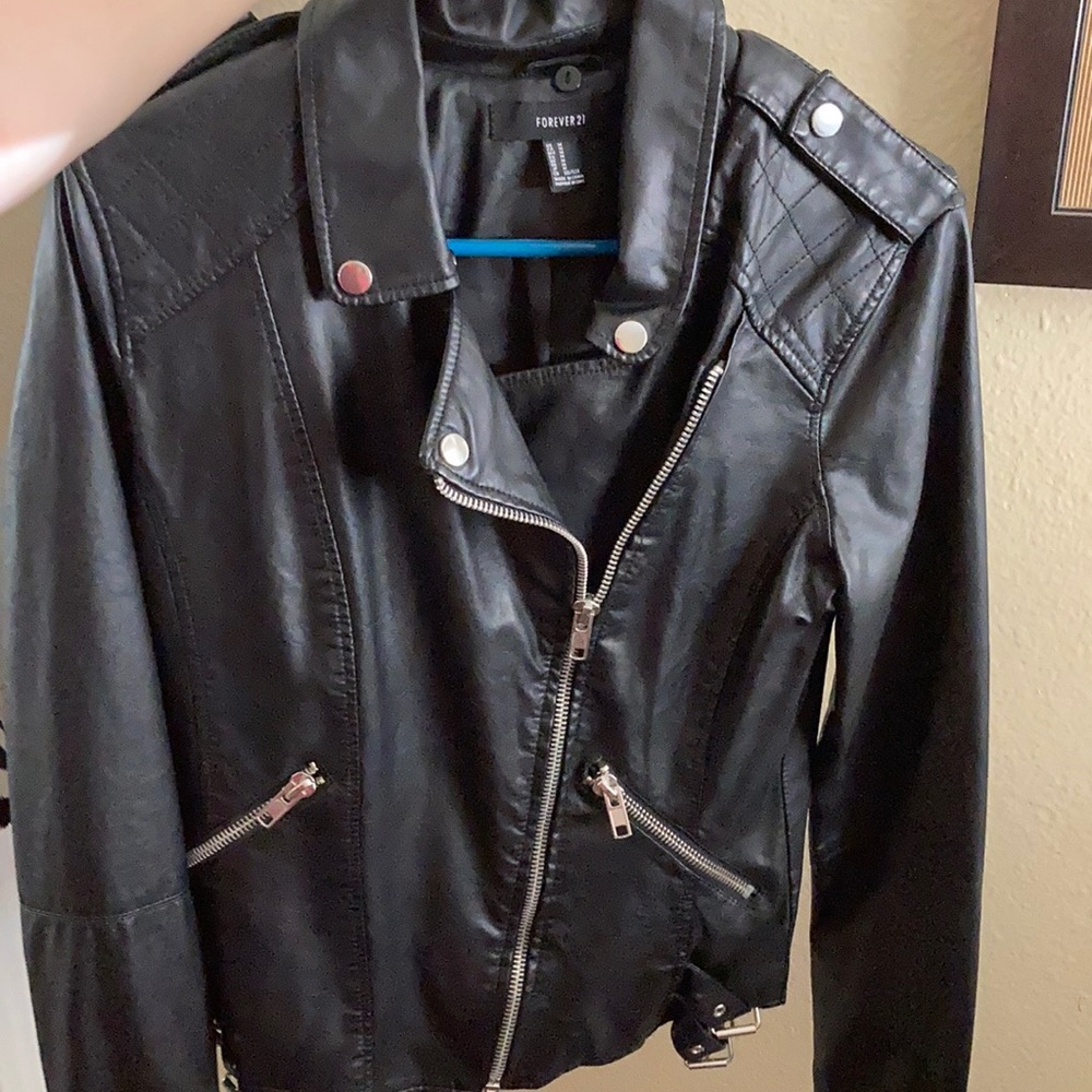 Black leather jacket
